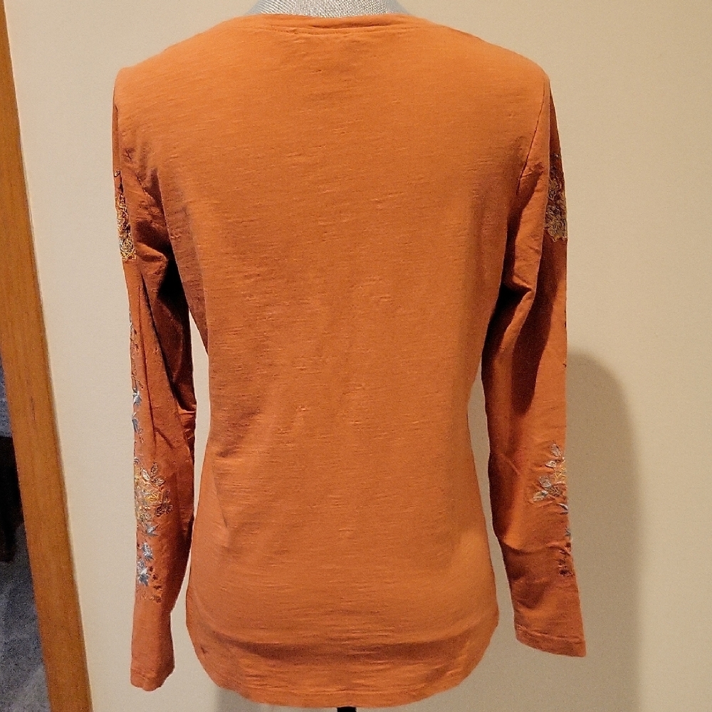 Sundance Rust Floral Embroidered Long-Sleeve Top - Picture 8 of 8